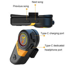 Motorcycle Helmet Call Music Navigation Bluetooth Headset, Color: Yellow(Hard Pipe Microphone)