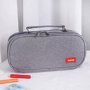 Large Capacity Multi-layer Portable Stationery Bag Canvas Pen Bag(Grey)