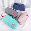 Large Capacity Multi-layer Portable Stationery Bag Canvas Pen Bag(Grey)