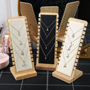 Simple Solid Wood Necklace Display Stand Jewelry Props Necklace Hanger(White Skin)