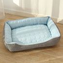Summer Cold Feeling Dog Cat Kennel Ice Silk Cool Den,Size: M(Blue)