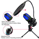 ME4 RGB Light Recording Live Noise Reduction Microphone, Style: Tripod+Blowout Net USB Interface (RGB Light)