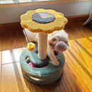 Cat Climbing Rack Small Turntable Cat Scratching Board Toy(Yellow)