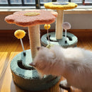 Cat Climbing Rack Small Turntable Cat Scratching Board Toy(Pink)