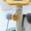 Cat Climbing Rack Small Turntable Cat Scratching Board Toy(Yellow)