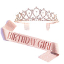 WM-02 Crystal Diamond Birthday Party Wedding Updo Crown, Color: Rose Gold Girl