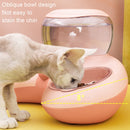 Automatic Drinking Water Feed Double Bowl Anti-overturning Dog Basin, Specification: Gray+Placemat
