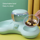 Automatic Drinking Water Feed Double Bowl Anti-overturning Dog Basin, Specification: Pink+Placemat