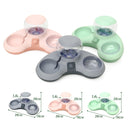 Automatic Drinking Water Feed Double Bowl Anti-overturning Dog Basin, Specification: Green+Placemat