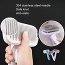 Pet Comb Cat Dog Hair Brush Hair Removal Tool, Style: Steel Wire (Blue)