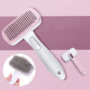 Pet Comb Cat Dog Hair Brush Hair Removal Tool, Style: Steel Wire Rubber Head (Pink)