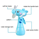Cartoon Children Student Hand Shake Spray Fan Manual Mini Spray Fan(Blue)