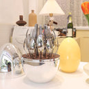 Egg-shaped Western Cutlery Storage Set Party Knife And Fork 304 Silver Egg+Craft Box