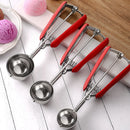 304 Stainless Steel Silicone Handle Ice Cream Scoop, Diameter 4cm