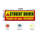 2 PCS STUDENT DRIVER Novice Car Sticker Magnetic Reflective Car Sticker 25 x 8 cm(Type A)
