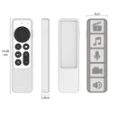 Silicone Remote Controller Waterproof Anti-Slip Protective Cover For Apple TV 4K 2021(Gray White)