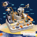 Space Rocket Rail Car Train Track Toys for Kids Mechanical Adventure ,Style: Rocket Model With 3 Vehicles