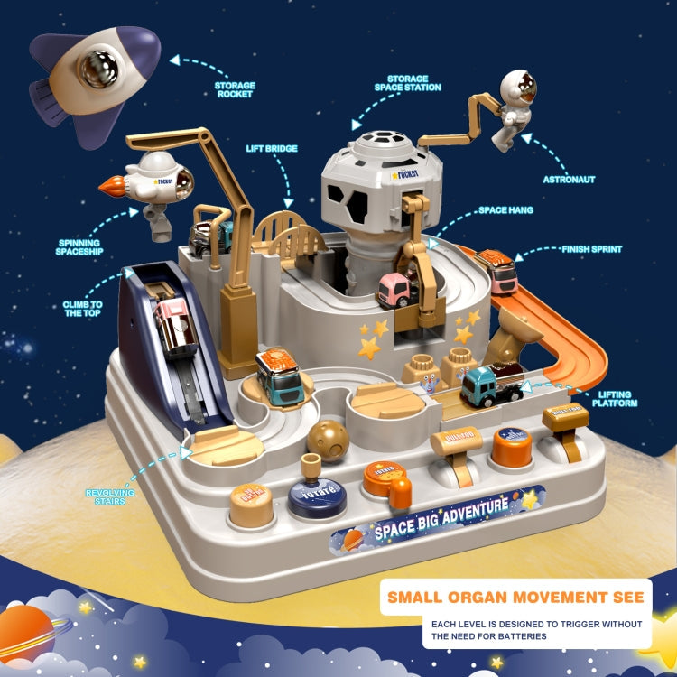 Space Rocket Rail Car Train Track Toys for Kids Mechanical Adventure ,Style: Rocket Model With 3 Vehicles