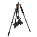 QingZhuangShiDai Q666C Portable Travel Photography Ball Head SLR Camera Carbon Fiber Tripod(Black)