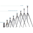 QingZhuangShiDai Q666 Portable Travel SLR Camera Aluminum Magnesium Alloy Tripod(Black)