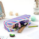 Rainbow Glitter Pen Bag Shimmering Pencil Bag Make-up bag(Pink Dazzle Color)