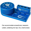 MaYuan Screwdriver Storage Rack Rotary Base Metal Screwdriver Storage Box(Blue)