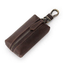 QY-9029 Car Universal Retro Crazy Horse Leather Key Case(Dark Coffee)