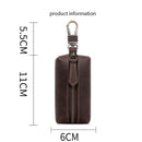 QY-9029 Car Universal Retro Crazy Horse Leather Key Case(Dark Coffee)