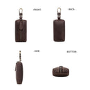 QY-9029 Car Universal Retro Crazy Horse Leather Key Case(Dark Coffee)
