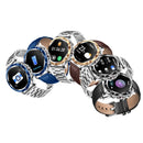 NX1 1.32 Inch Bluetooth Call Body Temperature Monitoring Waterproof Smart Watch(Brown Leather)