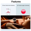 NX1 1.32 Inch Bluetooth Call Body Temperature Monitoring Waterproof Smart Watch(Blue Leather)