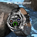 NX1 1.32 Inch Bluetooth Call Body Temperature Monitoring Waterproof Smart Watch(Black Leather)