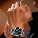 NX1 1.32 Inch Bluetooth Call Body Temperature Monitoring Waterproof Smart Watch(Black Leather)