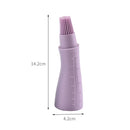 4 PCS Silicone Crooked Barbecue Oil Bottle Brush With Scale(Blue)