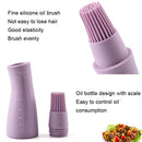 4 PCS Silicone Crooked Barbecue Oil Bottle Brush With Scale(Pink)
