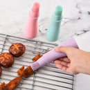 4 PCS Silicone Crooked Barbecue Oil Bottle Brush With Scale(Blue)