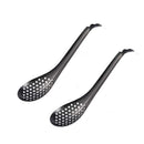 2 PCS 304 Stainless Steel Small Caviar Colander Molecular Cooking Spoon, Color: Black