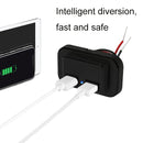 3.1A Punch-Free Automatic Spring Cover RV Bus Modified Car Charger Dual USB Car Charger(Black)