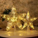 Christmas Tree Top Light LED Glowing Star Lights, Size: Large Battery Model(Warm White)