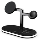 UD23 15W 3 In 1 Desktop Aluminum Alloy Wireless Charger, For iPhone 12/13&iWatch&AirPods(Black)