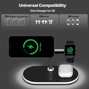 UD23 15W 3 In 1 Desktop Aluminum Alloy Wireless Charger, For iPhone 12/13&iWatch&AirPods(Black)