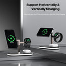 UD23 15W 3 In 1 Desktop Aluminum Alloy Wireless Charger, For iPhone 12/13&iWatch&AirPods(Black)