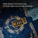 B6 PU Leather Retro Password Book With Lock Diary Hand Book(Purple)