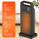 LCD Digital Display Rotary Remote Control Heater PTC Ceramic Heating Heater, Spec: UK Plug (White)