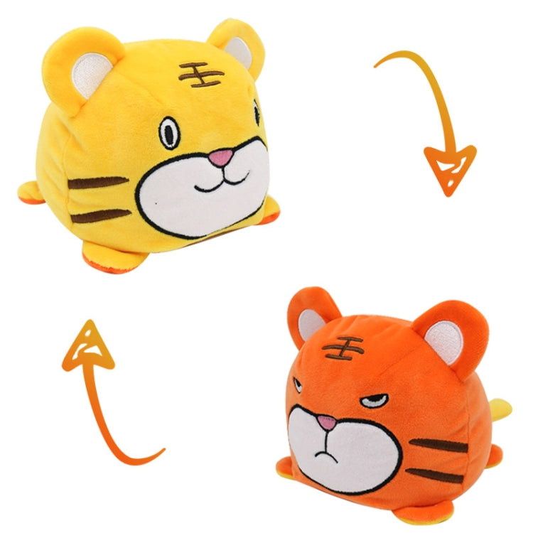 Reversible Flip Plush Toy Soft Cute Animal Flip Doll, Color: Orange Tiger