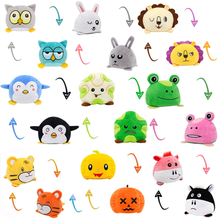 Reversible Flip Plush Toy Soft Cute Animal Flip Doll, Color: Orange Tiger
