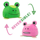 Reversible Flip Plush Toy Soft Cute Animal Flip Doll, Color: Green Frog