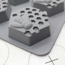 2 PCS 6 Grid Honeycomb Bee Silicone Handmade Soap Mould Chocolate Mooncake Mould(Grey)