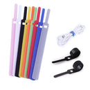 50 PCS Needle Shape Self-adhesive Data Cable Organizer Colorful Bundles 10 x 130mm(Black)