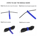 50 PCS Needle Shape Self-adhesive Data Cable Organizer Colorful Bundles 10 x 130mm(Black)